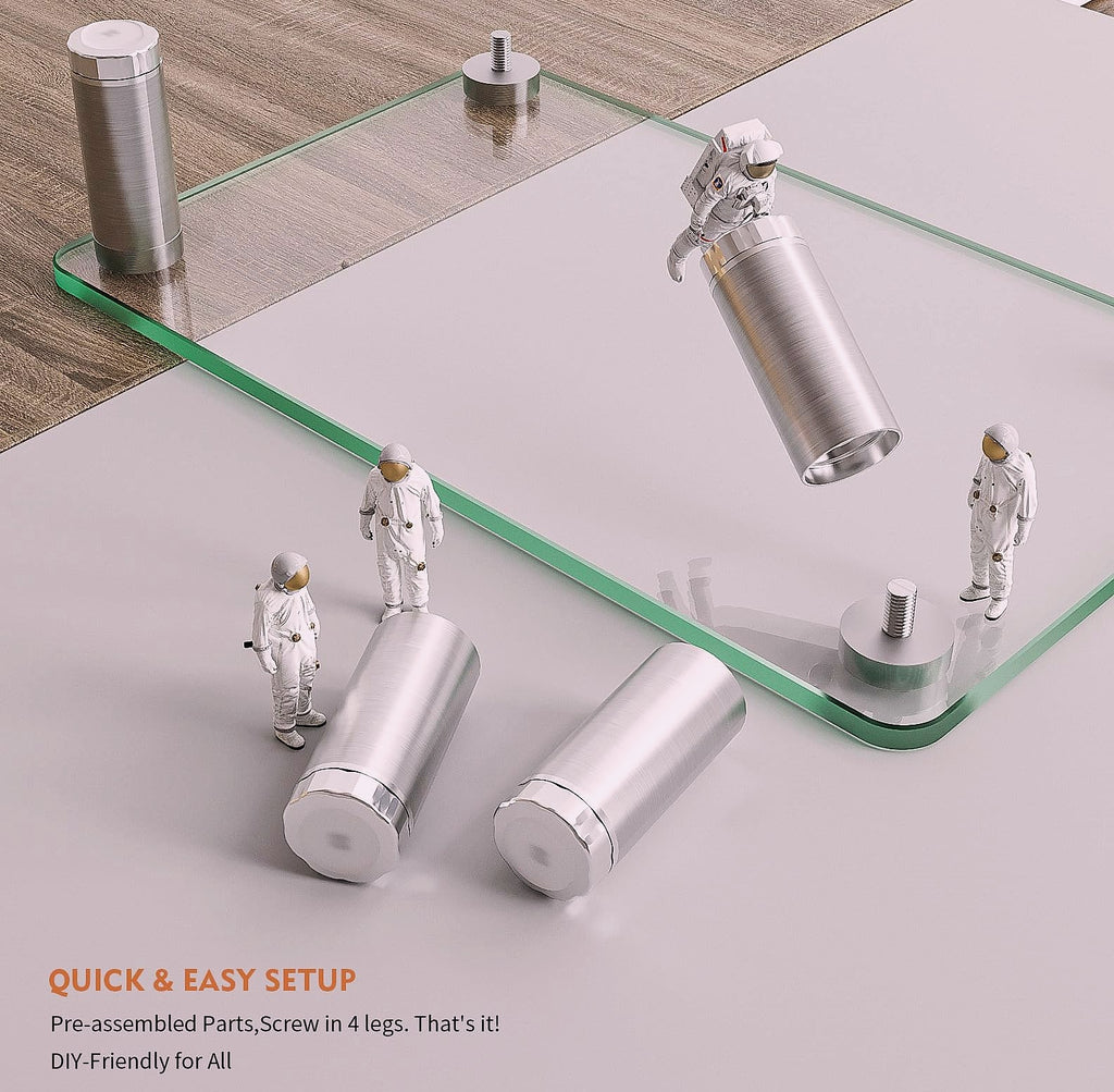 Hemudu Monitor Riser Stand 2 Pack Height Adjustable Tempered Glass