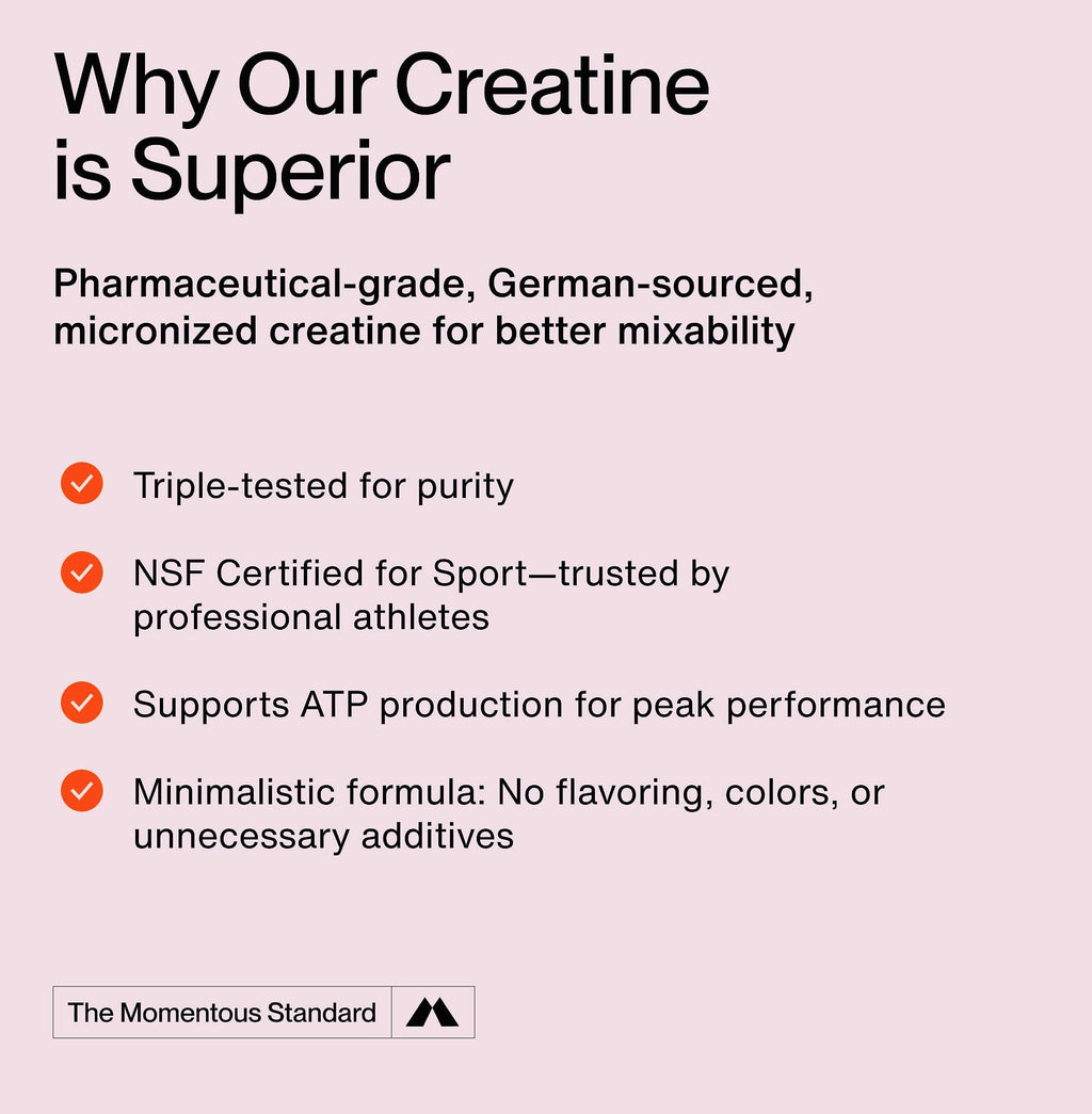 Momentous Creatine Monohydrate Powder - 5g Servings