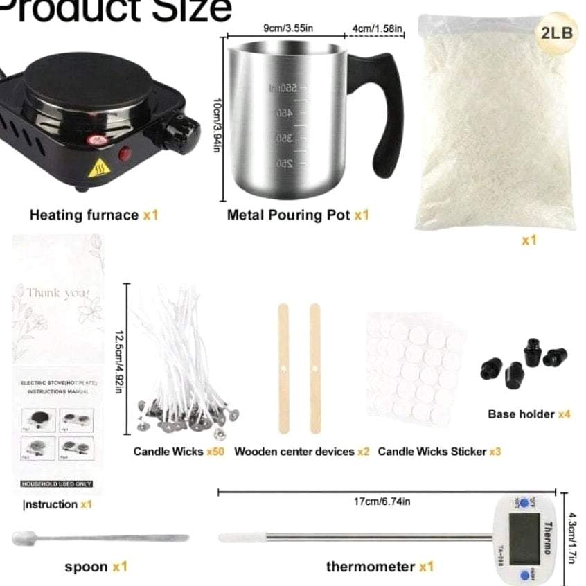 DIY Candle Making Kit for Adults & Beginners, Complete Starter Set with Wax Melting