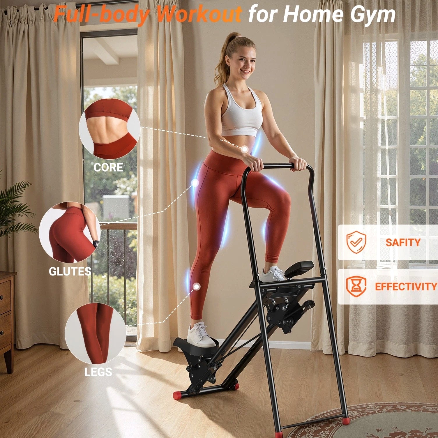 MERACH Stair Stepper for Home Gym Full-Body Workout Adjustable Handlebar/Pedal