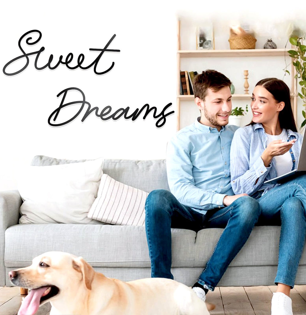 Zzbakress Sweet Dreams Metal Wall Decor for Bedroom