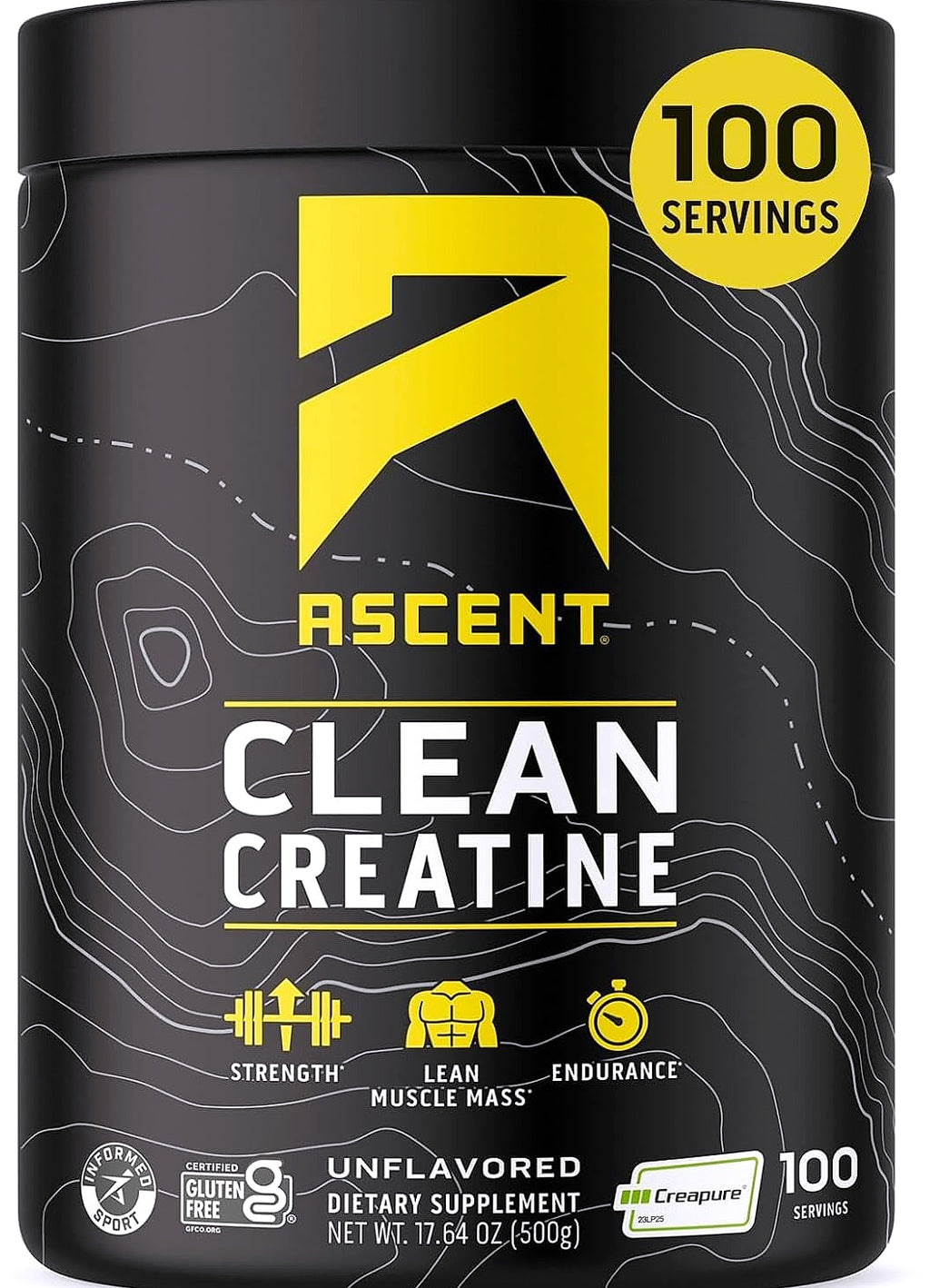 Ascent Clean Creatine Monohydrate Powder, 5G Per Serving