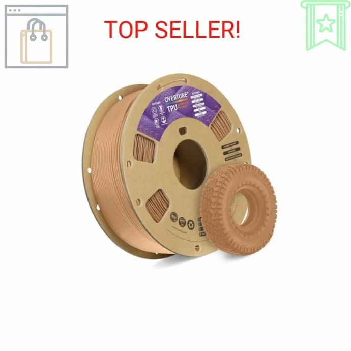 OVERTURE TPU Filament 1.75mm Flexible Roll, 95A Soft 3D Printer Filament, 1kg Sp