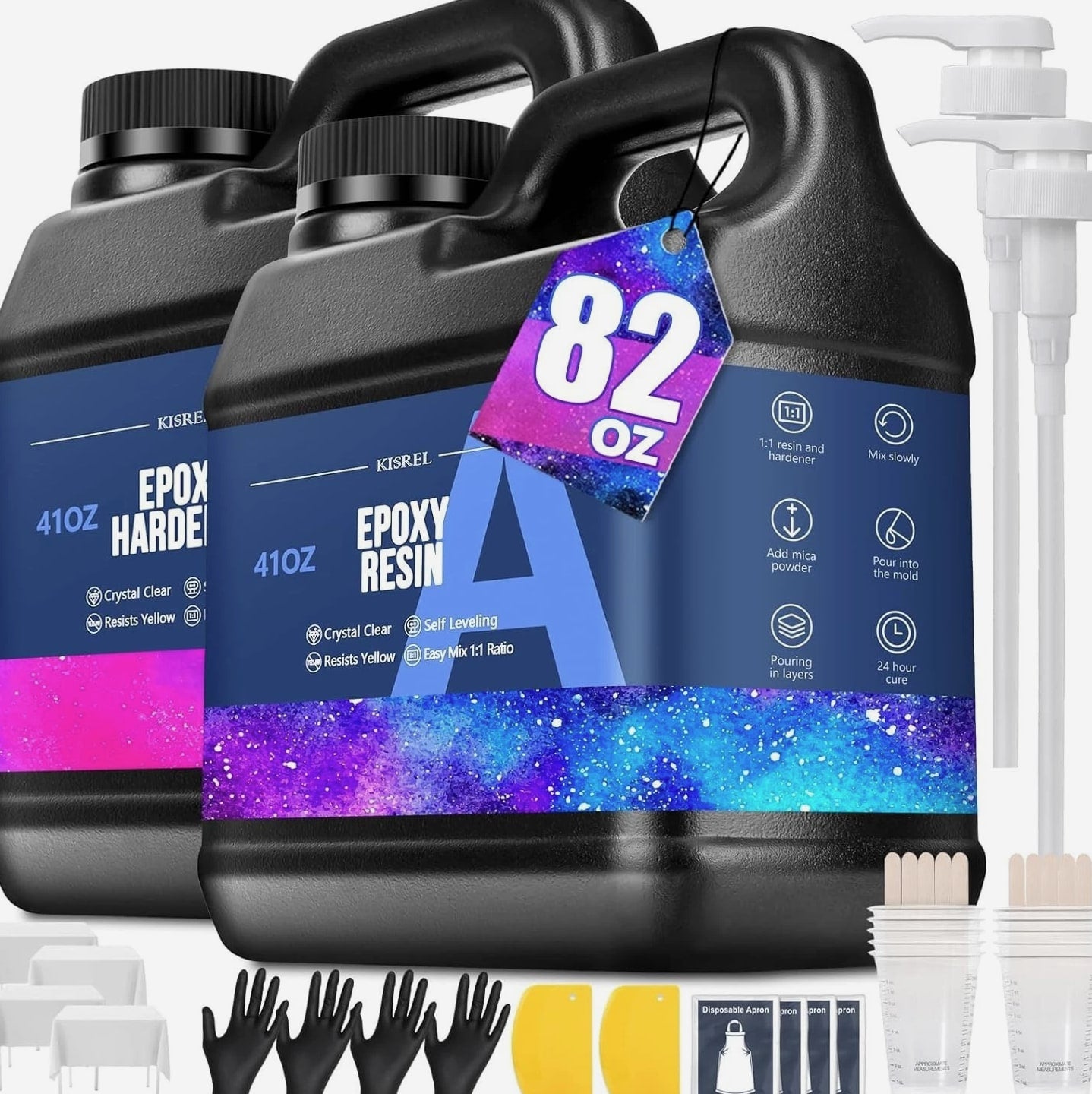 82OZ Epoxy Resin Kit - Flawless Finish, Non-toxic for Jewelry & Woodwork