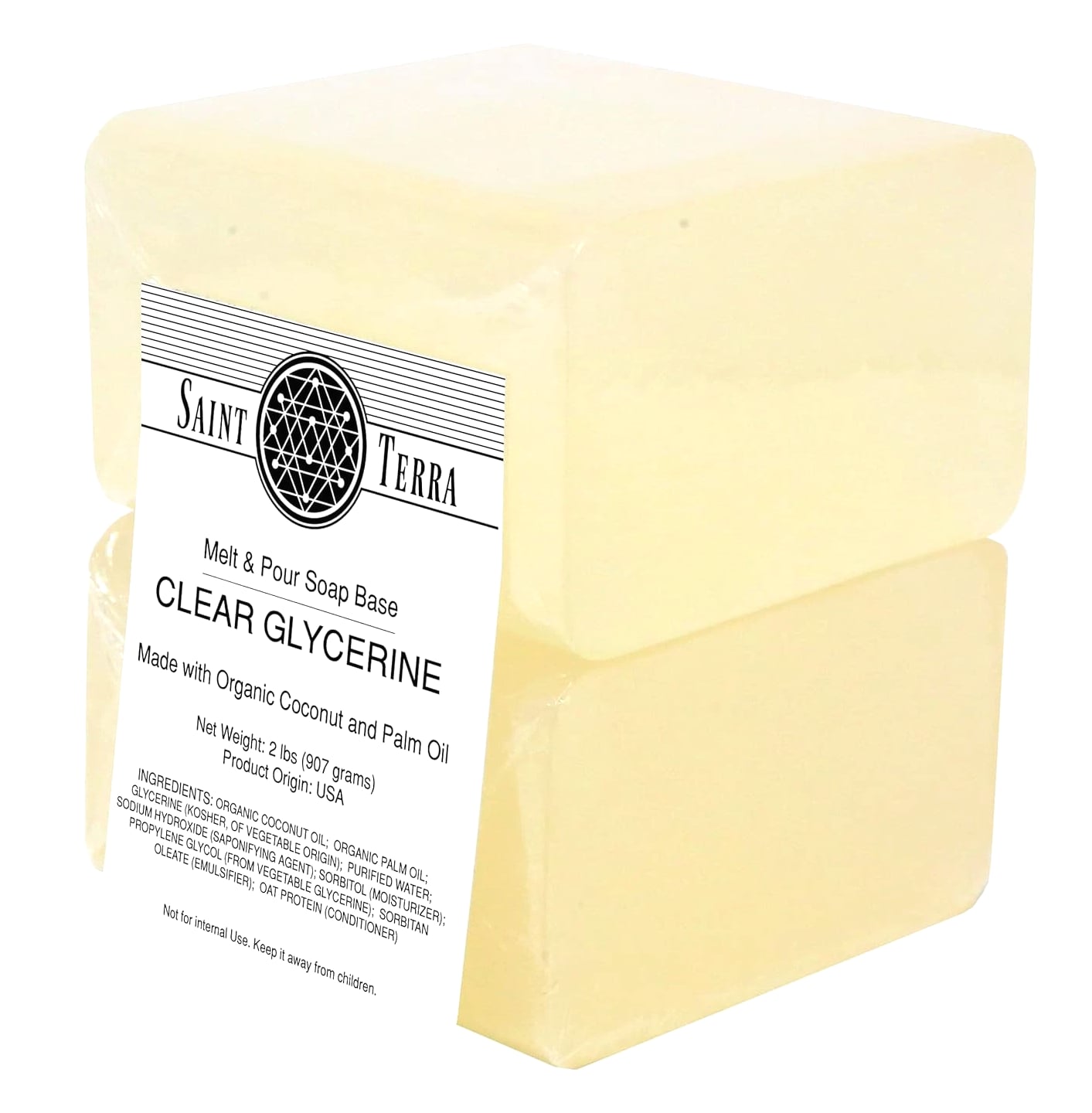 Organic Oil Clear Glycerine Melt & Pour Soap Base - 2 Pounds