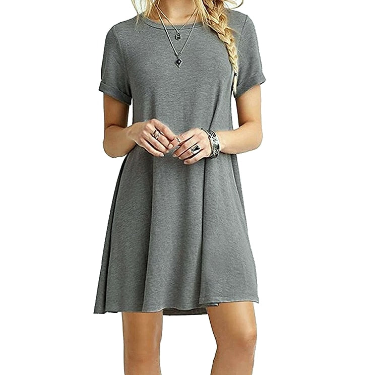 INSTYLISH Women's Casual Print Mini T-Shirt Dress