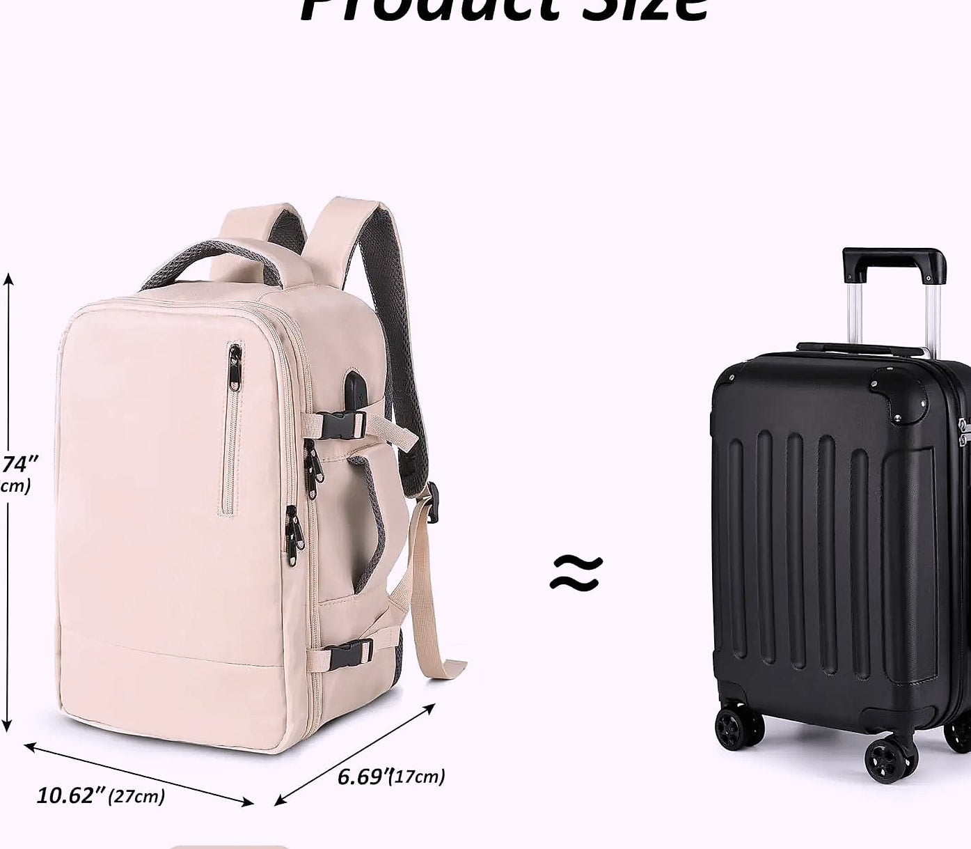 Women's Travel Backpack 15.6 Inch Laptop Carry-On with USB