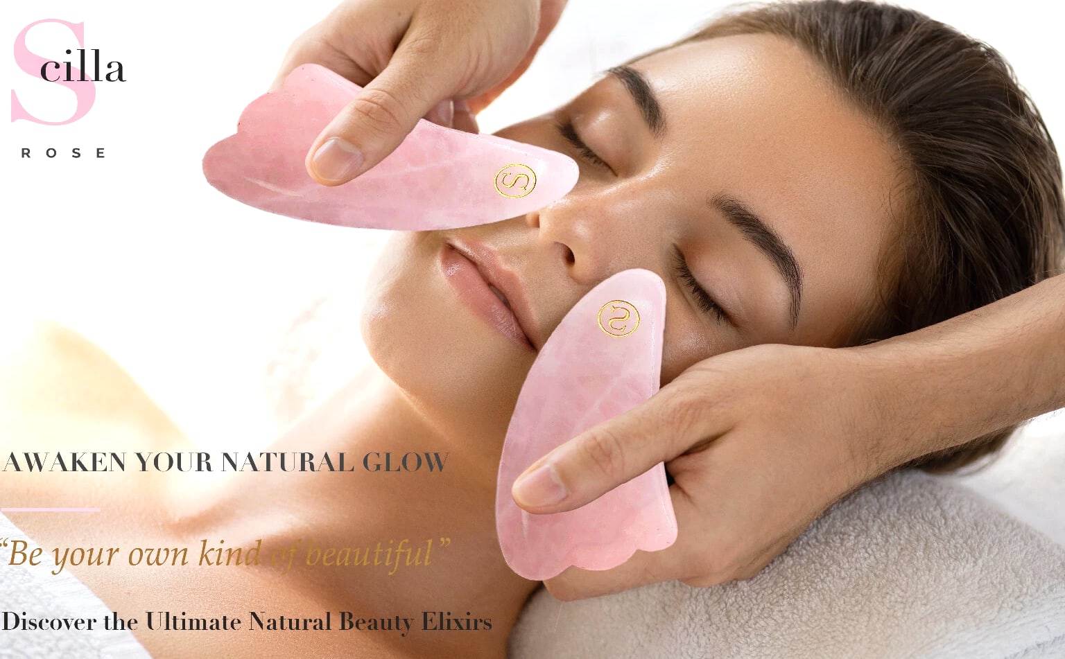 Set of 10 Rose Quartz Gua Sha Stones - 100% Genuine Facial Massage Tools