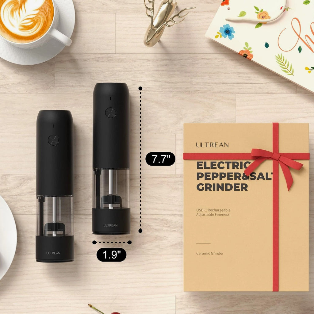 Electric Salt and Pepper Grinder Set - 2 Pack Rechargeable Salt & Pepper Mill