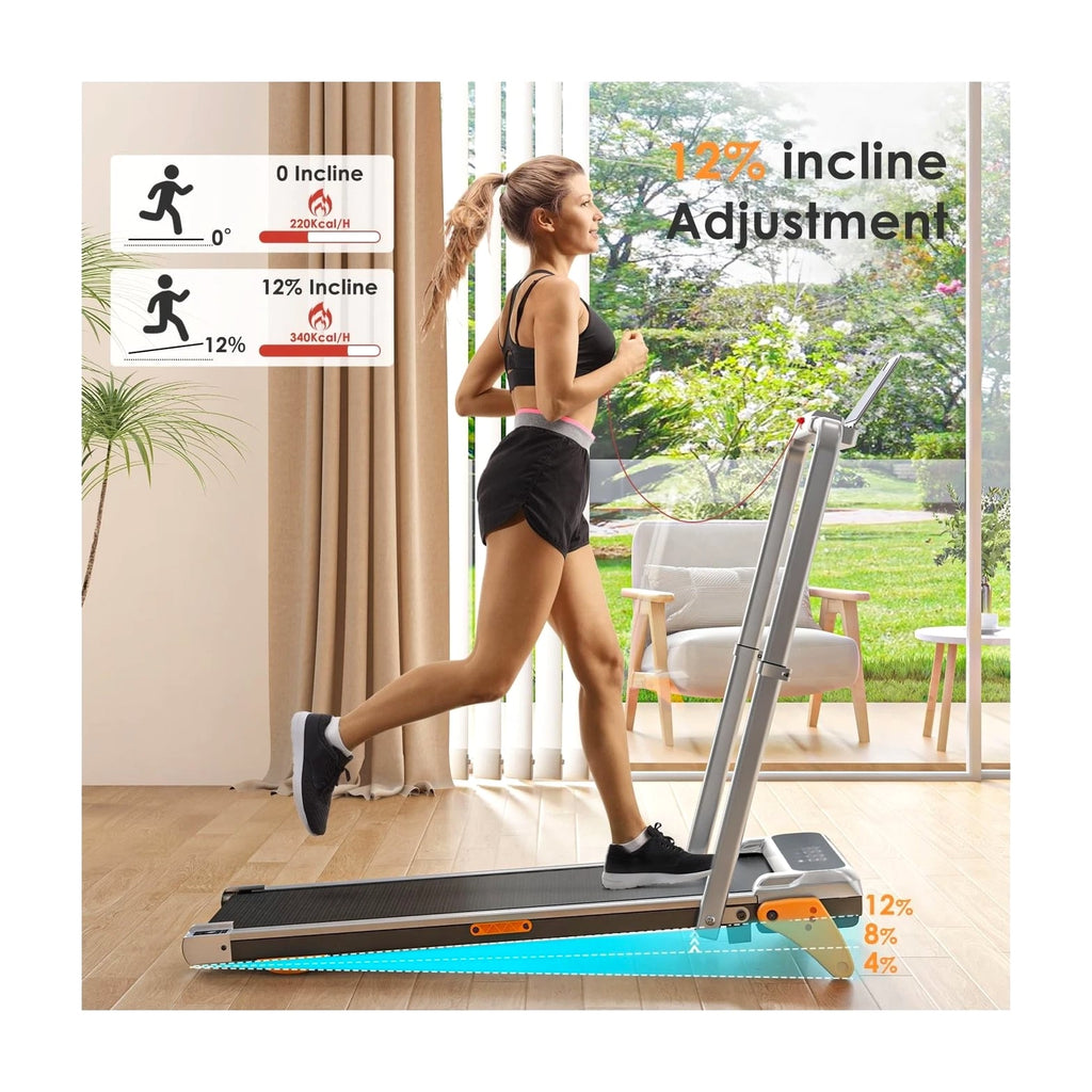 Walking Pad with Incline - Portable Treadmill with Handle Bar for Home Office U...