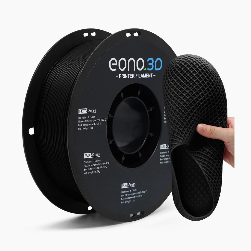 Matte TPU Filament 1.75mm, 1kg - Shore 95A Flexible & Durable TPU, Matte Black...