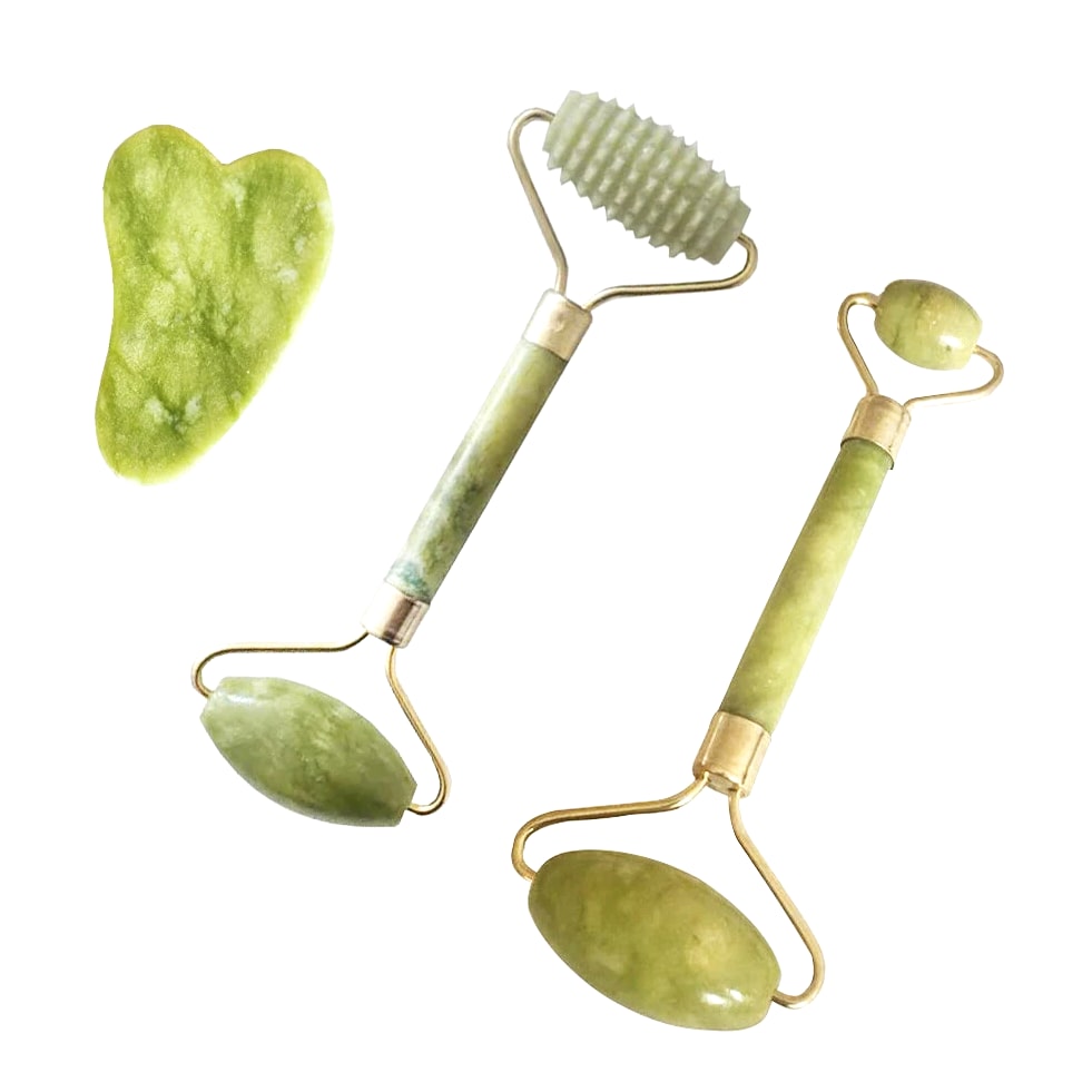 1 Pack Jade Roller Face Body Eye Kit Gua Sha Tool Anti-Aging Wrinkle Relief