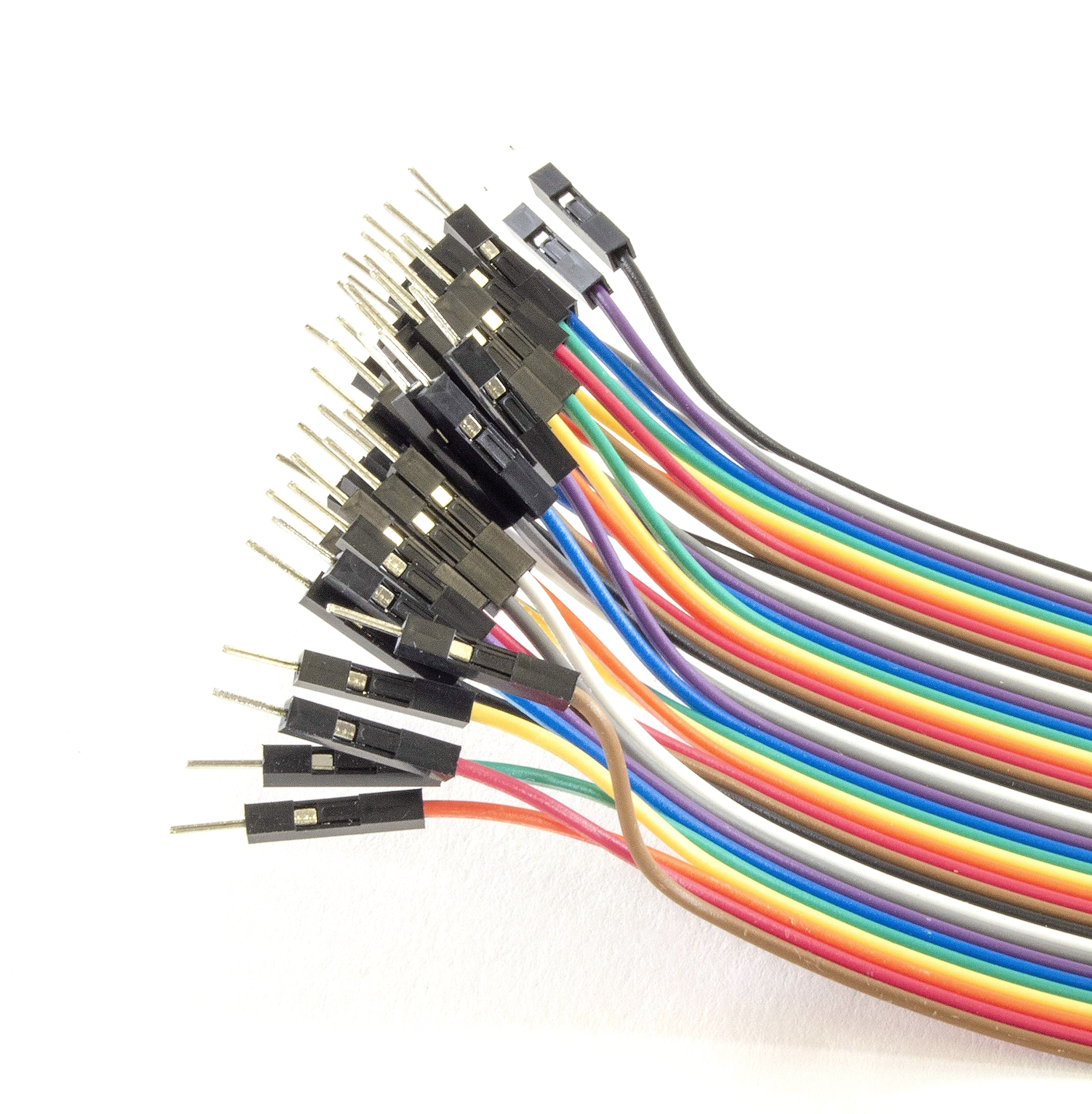 Male to Male 40-pin Dupont Jumper Cable, 8-inch Length - Ideal for Connections Between Microcontrollers and Solderless Breadboards, Peripherals, or Breakout Boards