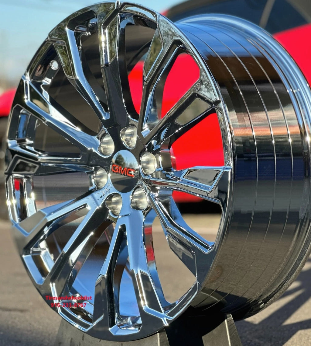 26'' inch Chrome Wheels Tires fit Yukon Silverado Tahoe FR203 Escalade Sierra XL