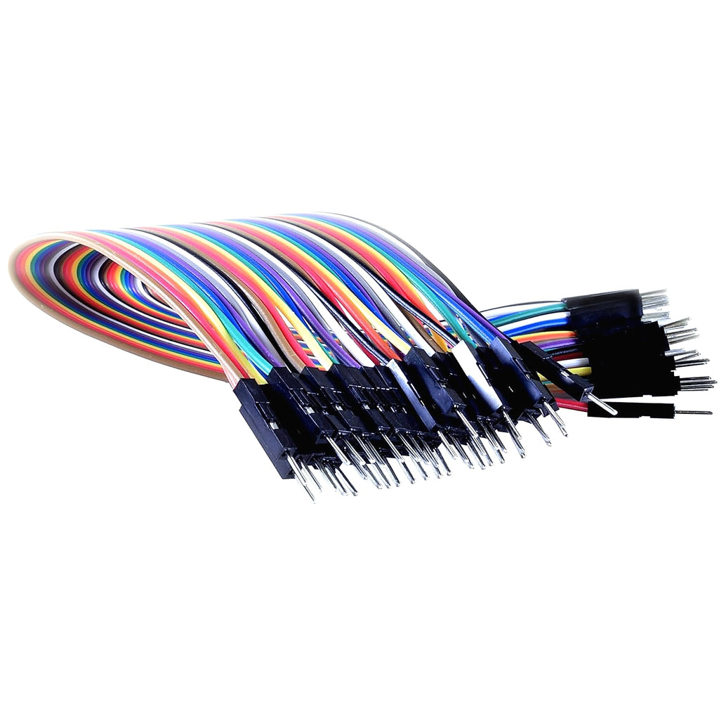 Male to Male 40-pin Dupont Jumper Cable, 8-inch Length - Ideal for Connections Between Microcontrollers and Solderless Breadboards, Peripherals, or Breakout Boards