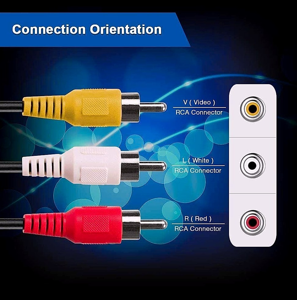 SatelliteSale 3 Male to 3 Male RCA Audio Video Cable 6ft