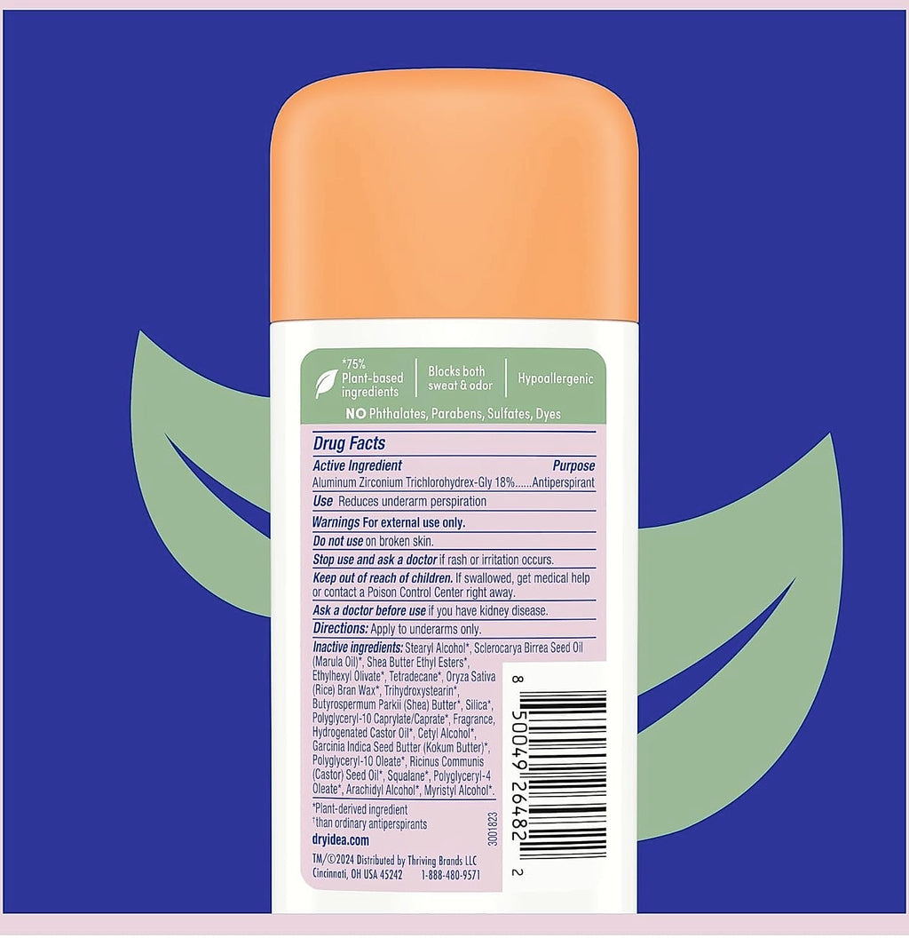 Dry Idea Plant-Based Antiperspirant, 72Hr Sweat Protection