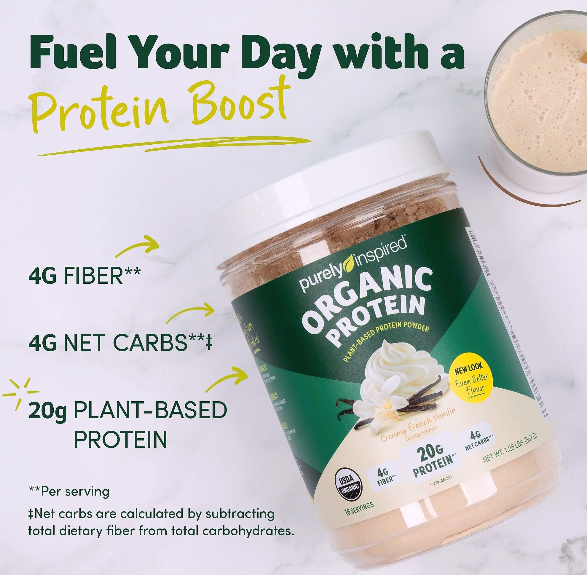 Purely Inspired Plant-Based Protein Powder Creamy French Vanilla