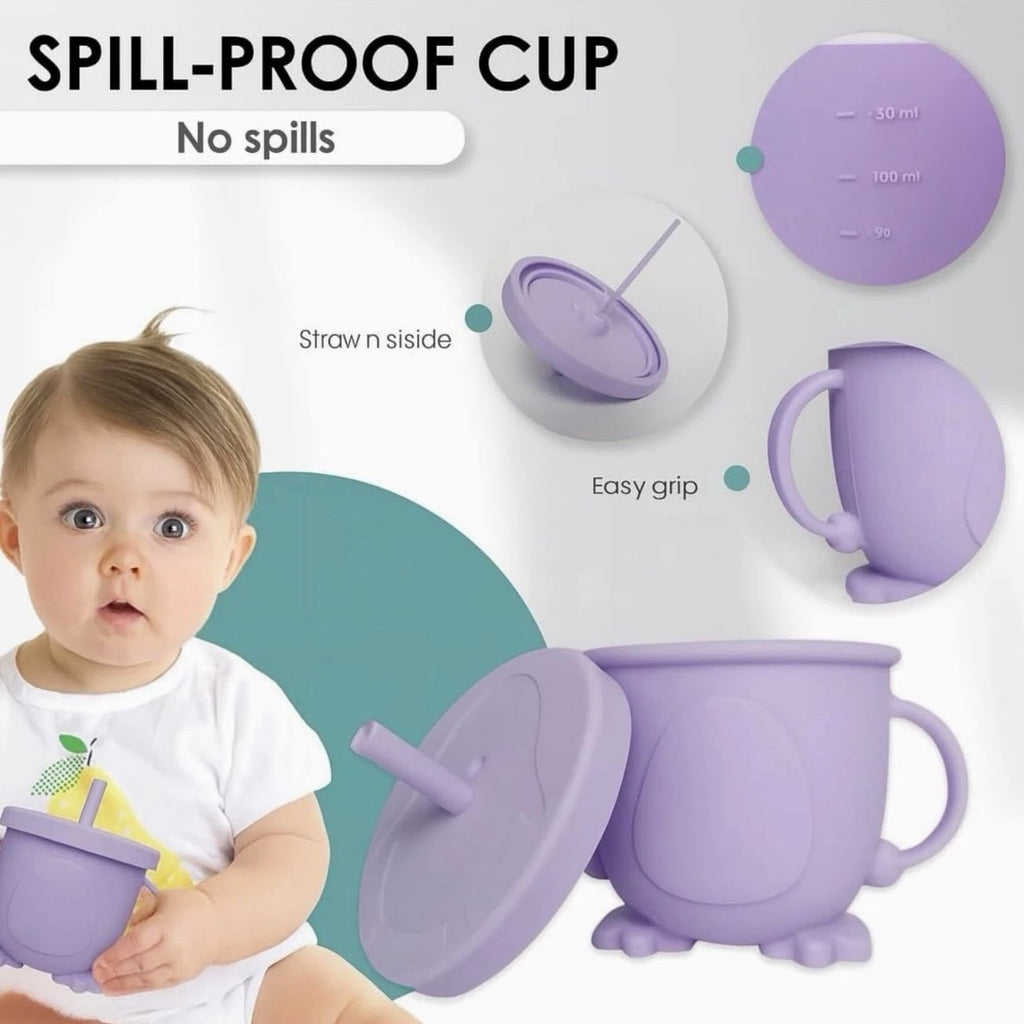 Silicone Baby Feeding Set, Suction Plate Bowl Set ( Colour Purple )
