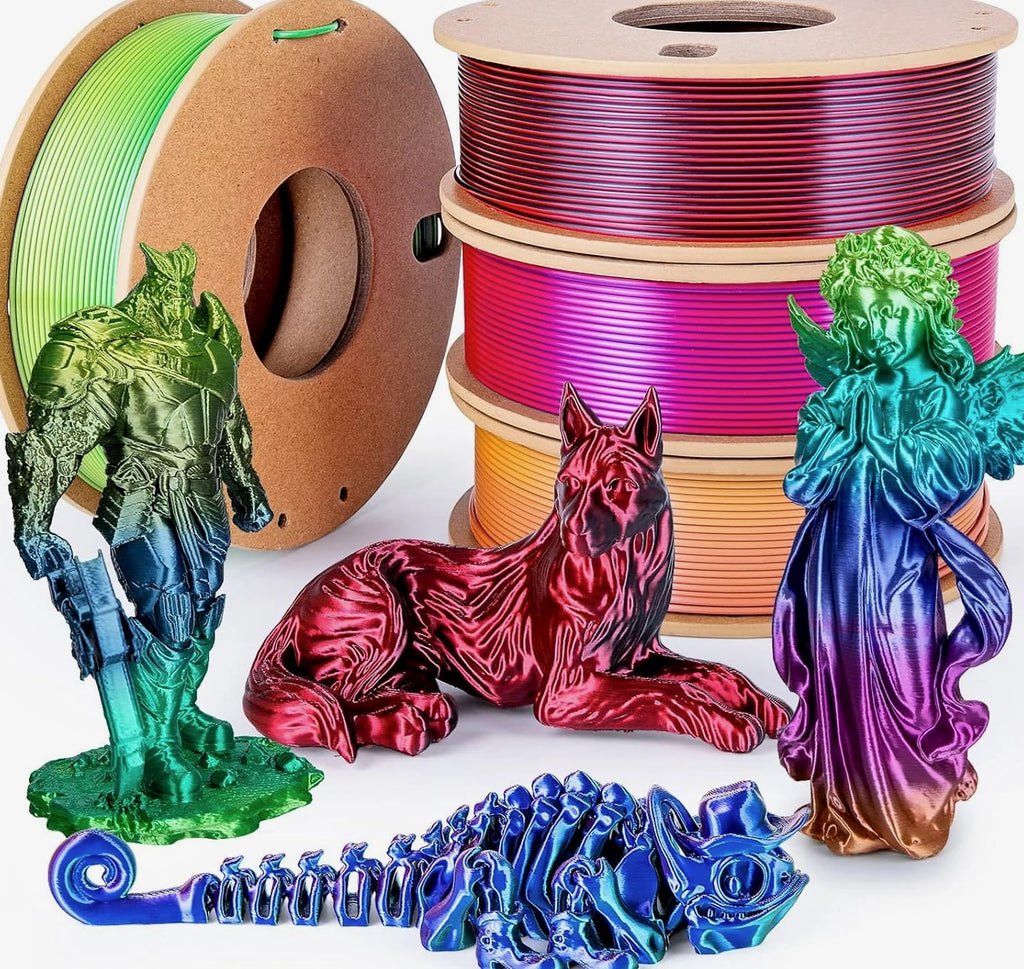 Silk Rainbow PLA Filament 1.75mm Silk PLA 3D Printer Filament Shiny Color Change Gradient