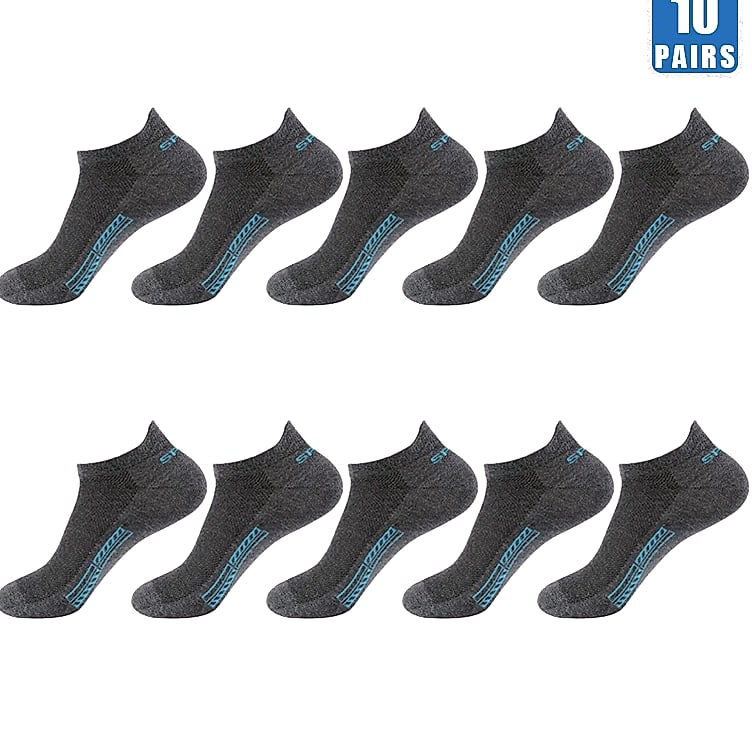 Men's Breathable Mesh Cotton Socks 10 Pairs Short Tube