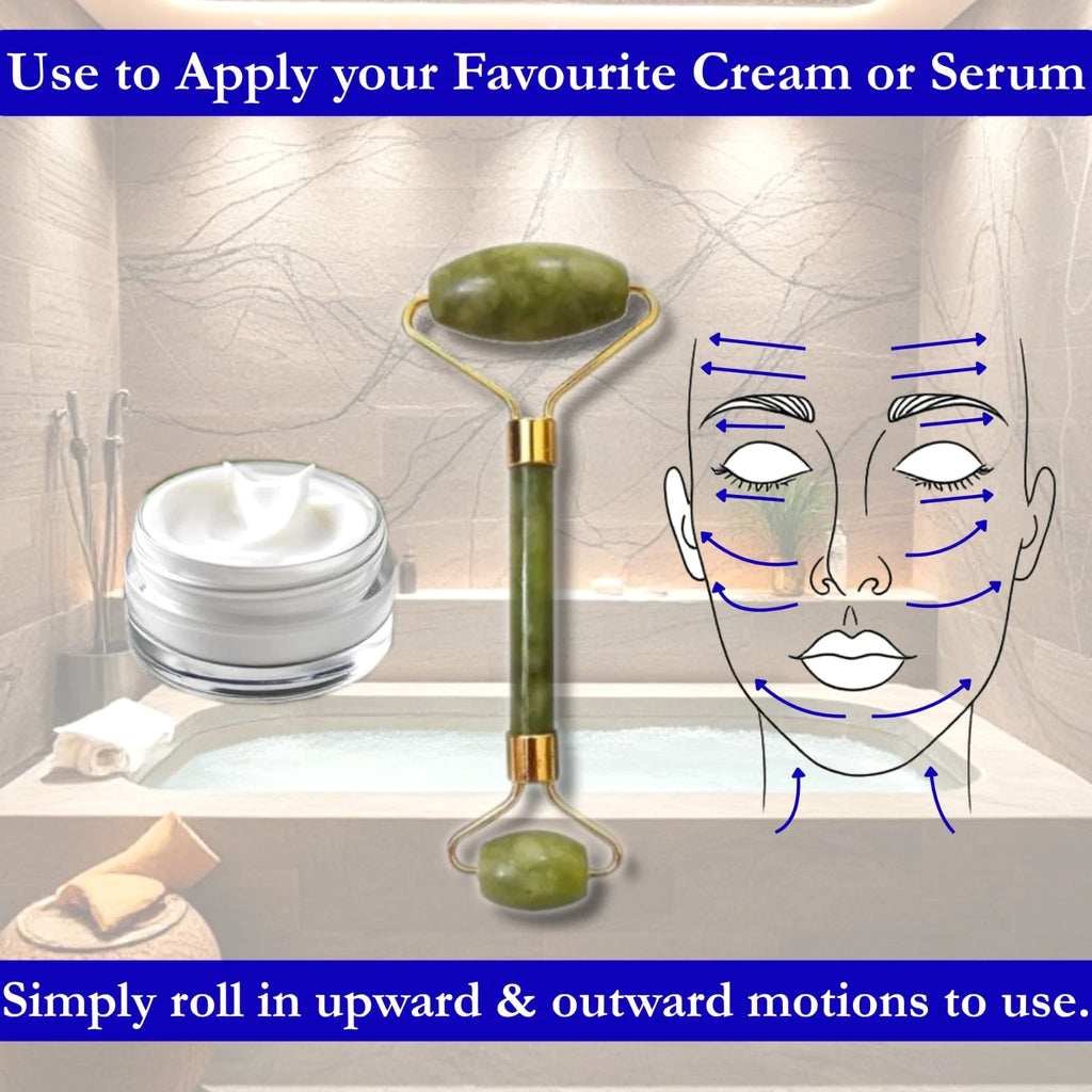 Jade Face Massage Roller Beauty Tool Facial Eye Neck Body Anti-Ageing Treatment