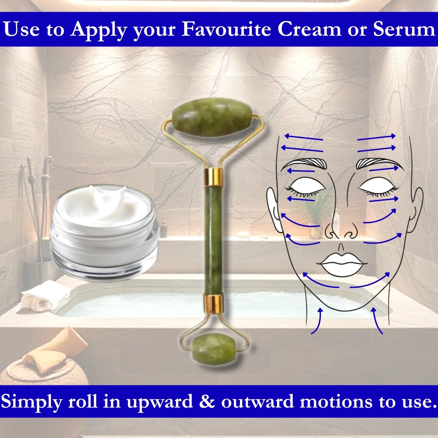 Jade Face Massage Roller Beauty Tool Facial Eye Neck Body Anti-Ageing Treatment