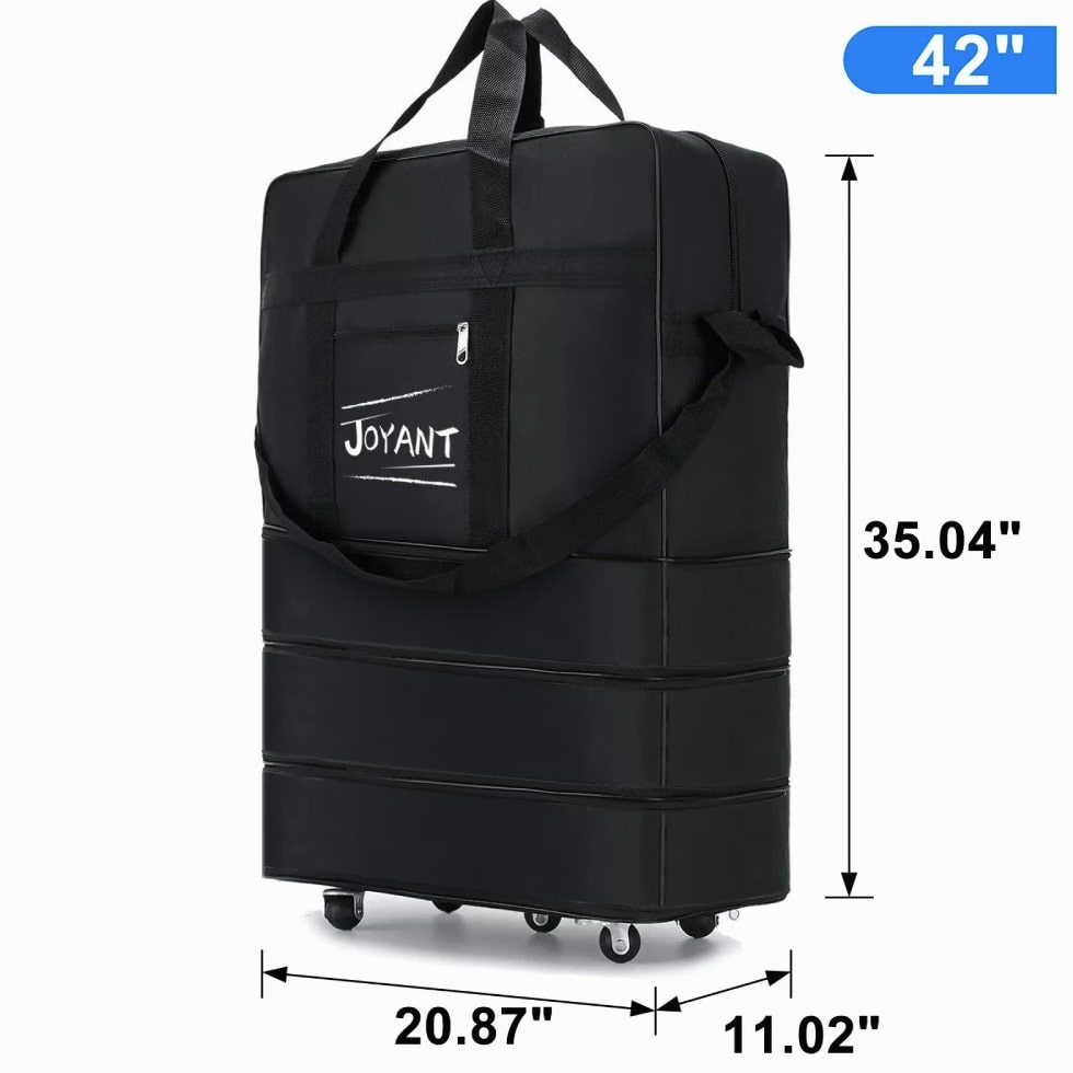 Expandable Duffle Luggage Bag 1200D Foldable Travel Bag 32"/42" w/Rolling Wheels