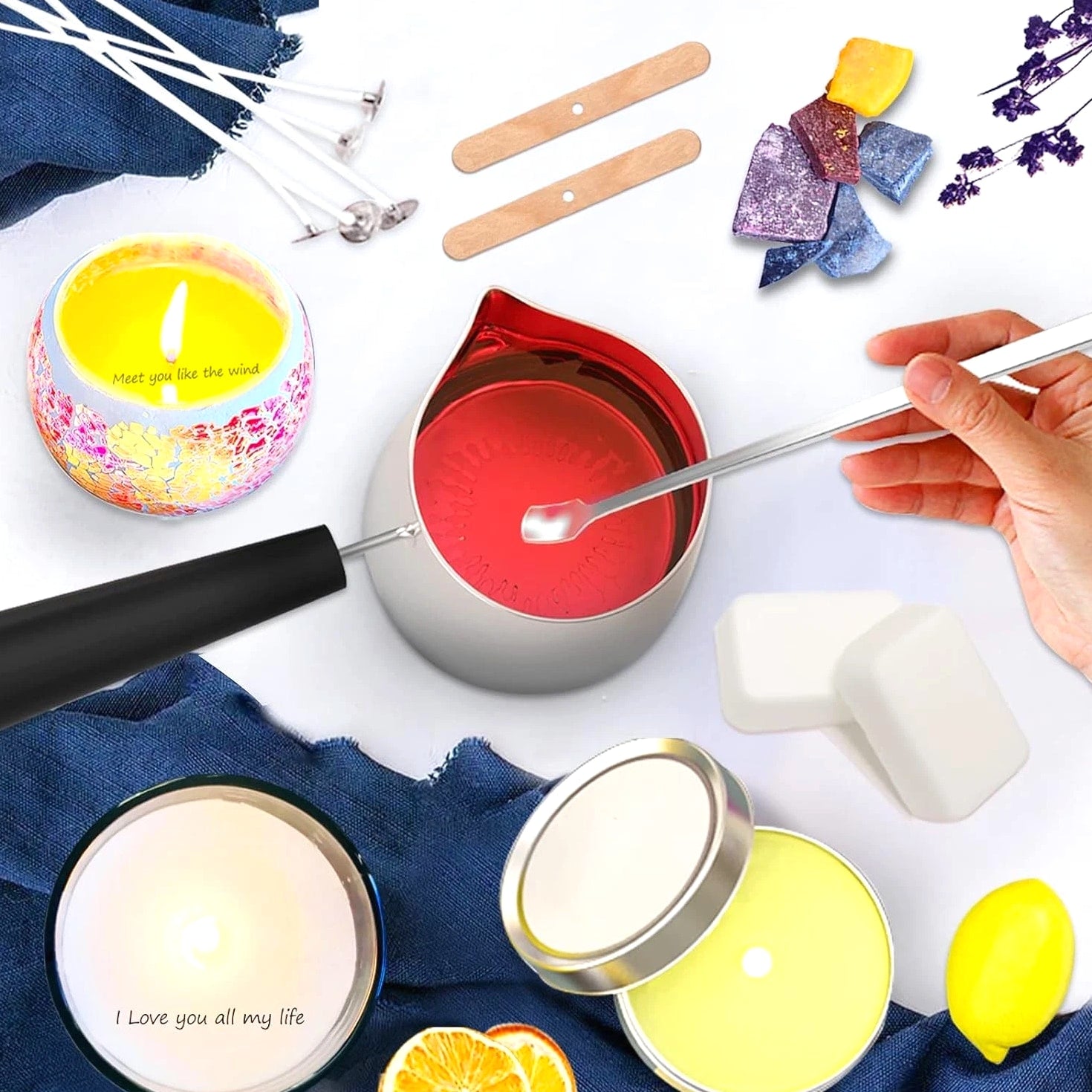 Candle Making Kit for Adults Beginners, Medium Candle, Multi-Color