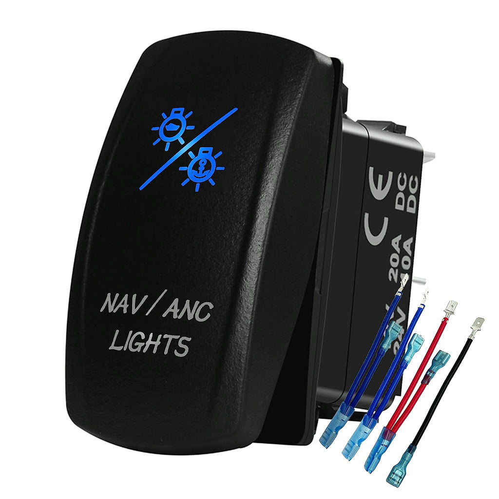 BACAUTOPARTS 7Pin Nav/Anchor Light Rocker Switch 12V 24V