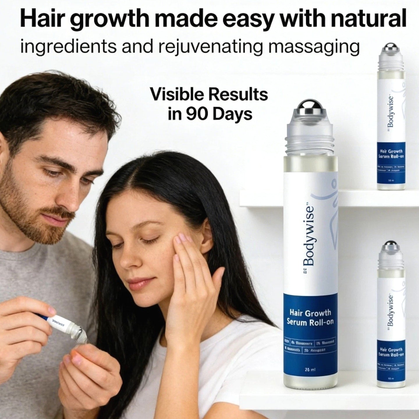 Bodywise Hair Growth Roll-On Serum for Men, Women