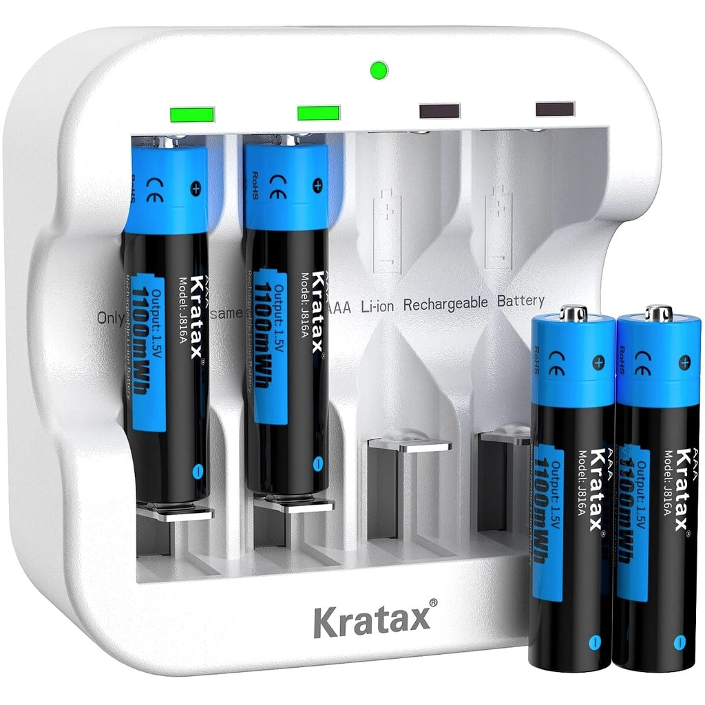 Kratax 1.5V 1100mWh Lithium AAA Batteries Rechargeable AAA Li-ion Batteries Lot