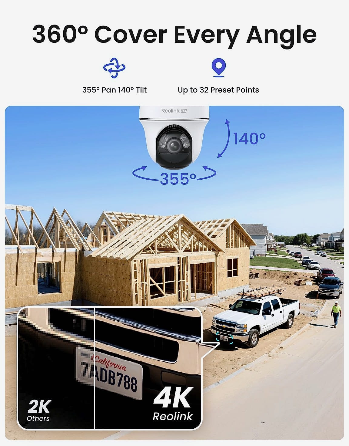 Reolink Go PT Ultra 4K 4G LTE Solar Security Camera with 128GB Card