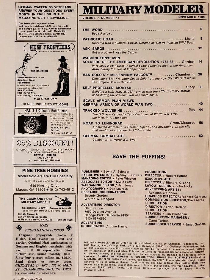 Military Modeler Magazine - 1980 COMPLETE YEAR