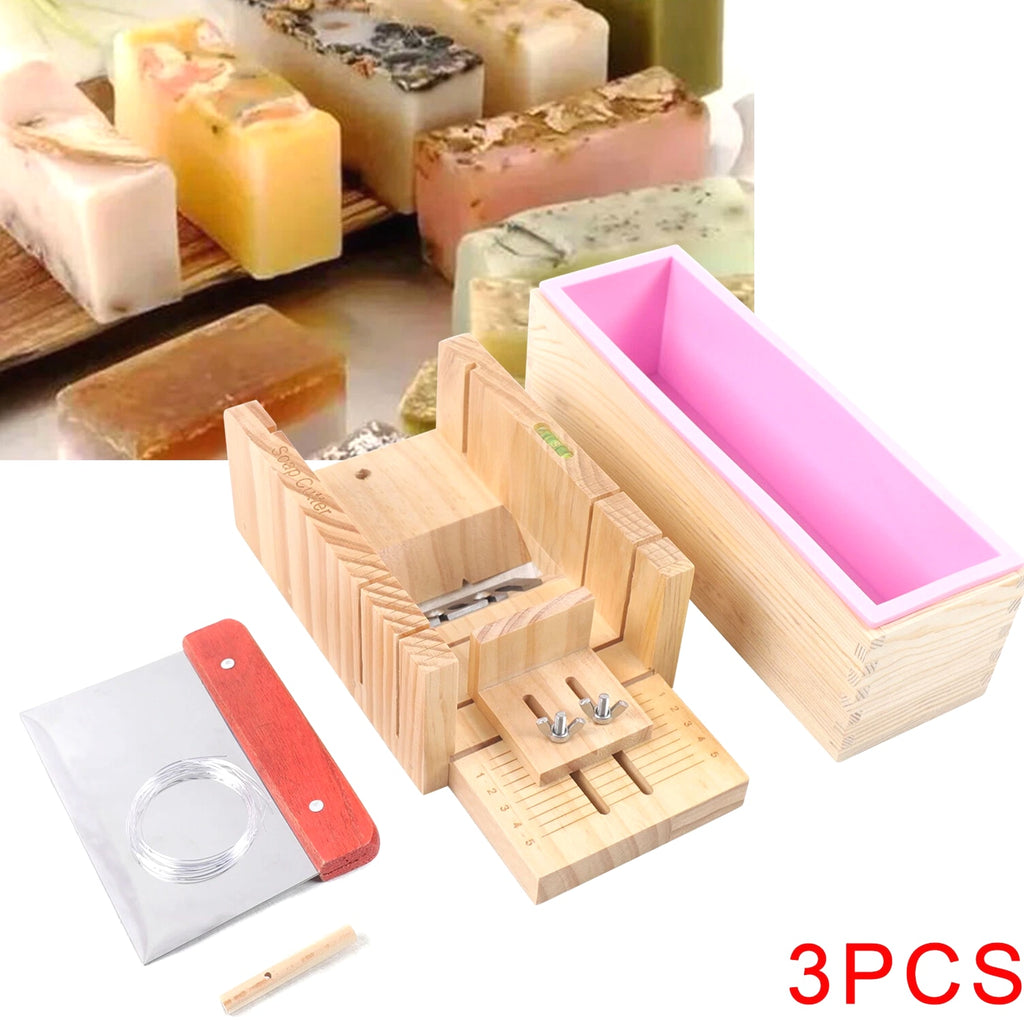 Pro Soap Making Supplies Kit - 3 Pcs Set, Soap Tools, Cakes Mold, Handmade DIY