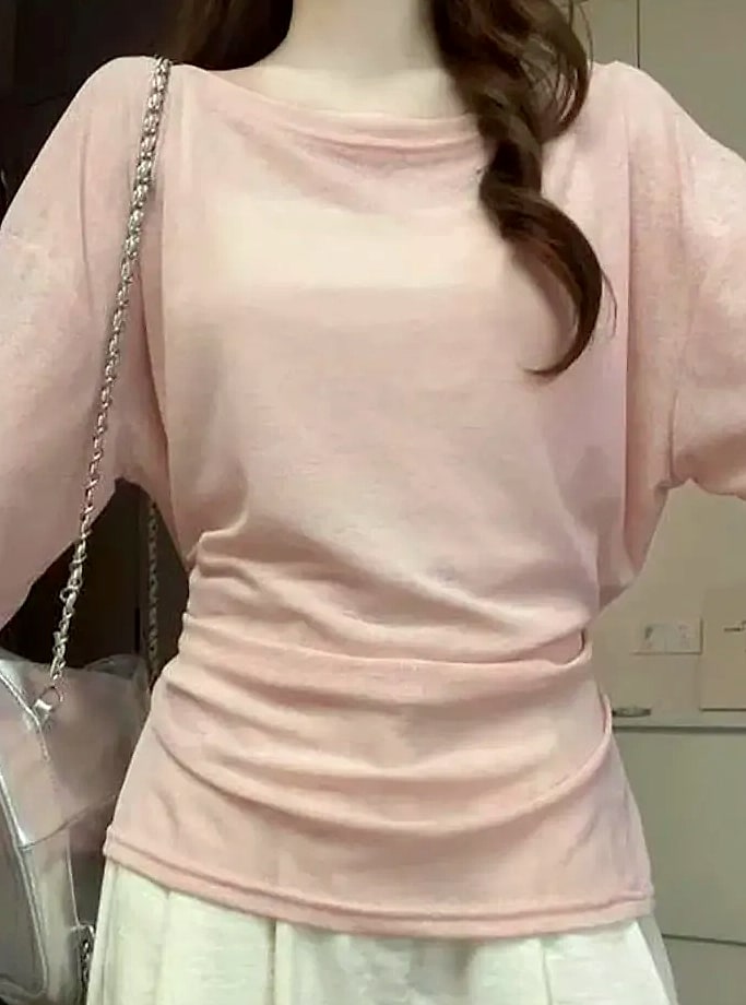 ZOYLEIR See Through Long Sleeve Off Shoulder Top