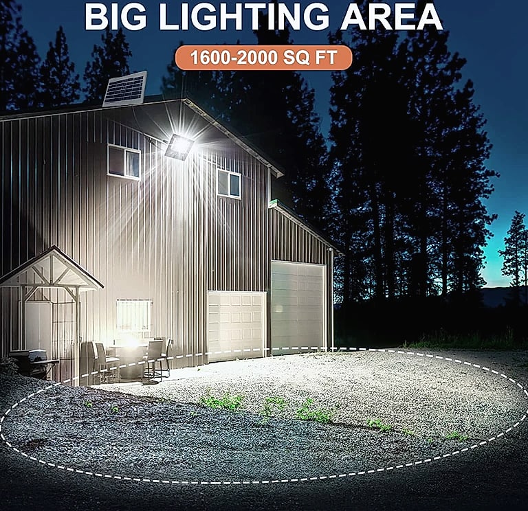 400W Solar LED Flood Light with Remote Control and Night Sensor