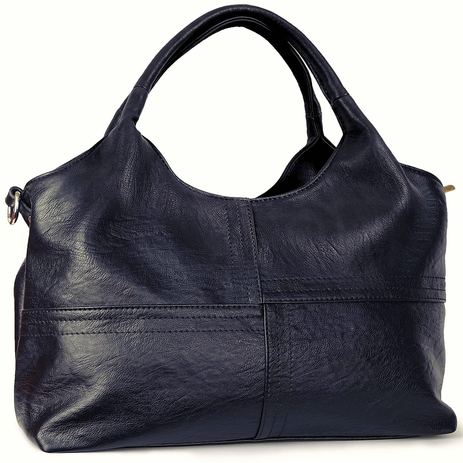 KOGTLA Medium Vegan Leather Tote Handbag with Detachable Strap