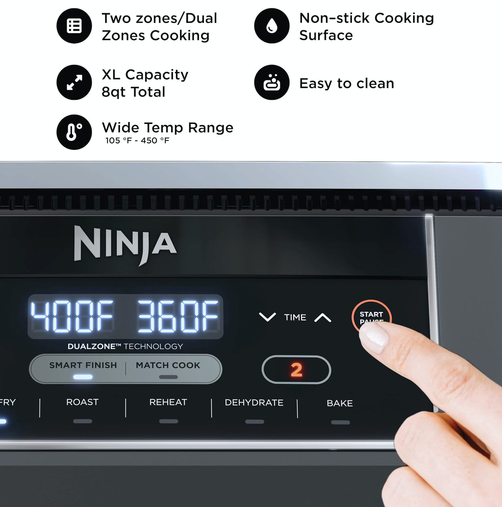 Ninja DZ201 Foodi 8 Quart DualZone Air Fryer with 2 Independent Baskets