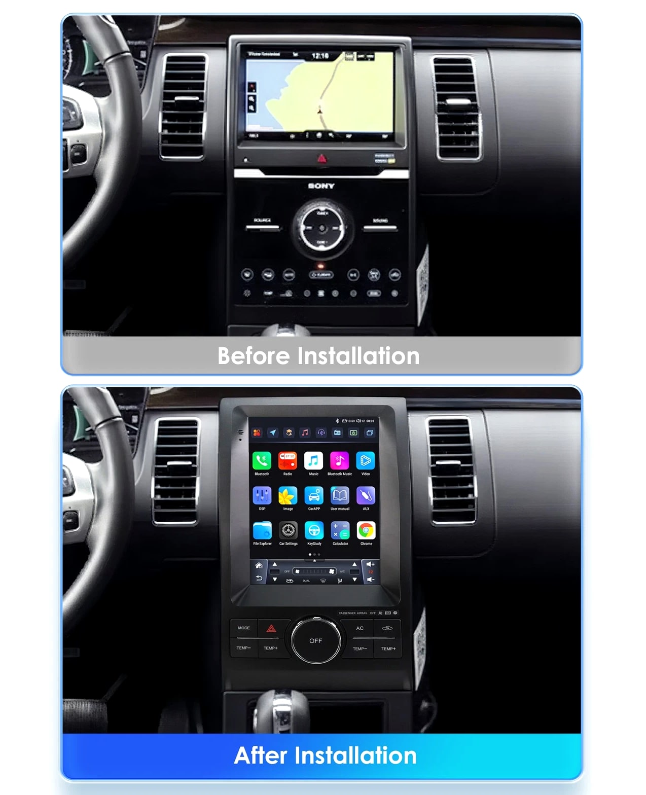 for Ford Taurus 2010-2018 Touch Screen 9.7" GPS WiFi BT Carplay Radio Multimedia
