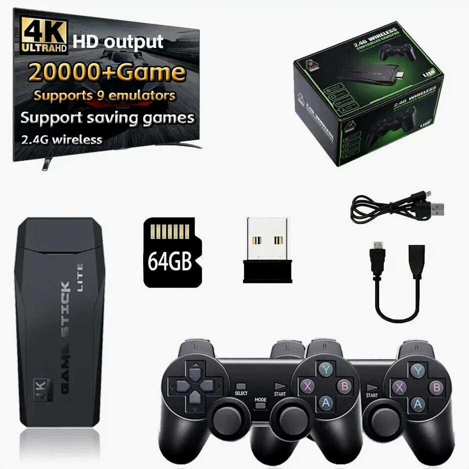 Video Game Console Retro Handheld Game Console 64G with Built-In 20000 Wireless