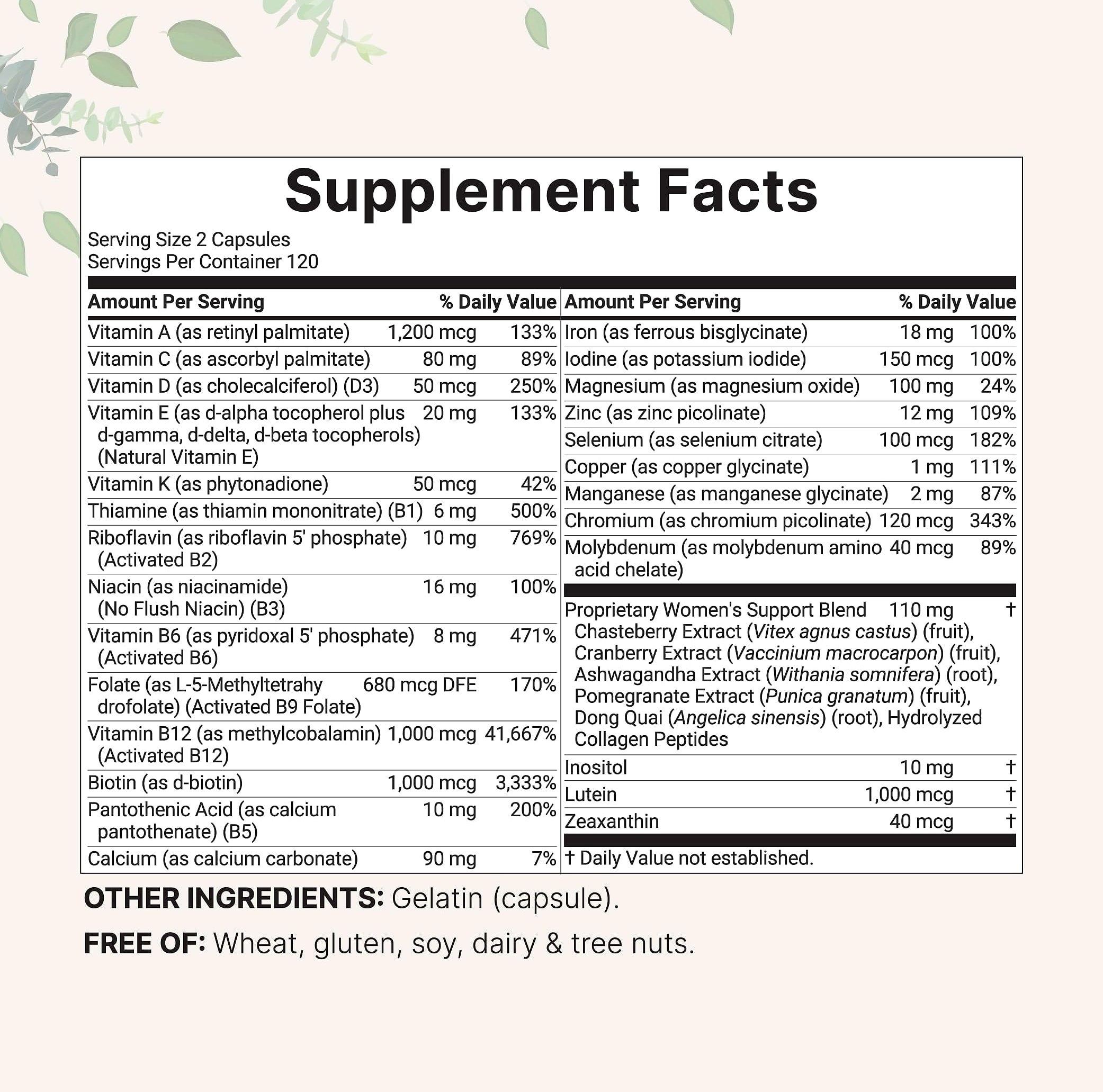 Micro Ingredients Methylated Multivitamin for Women, 240 Capsules