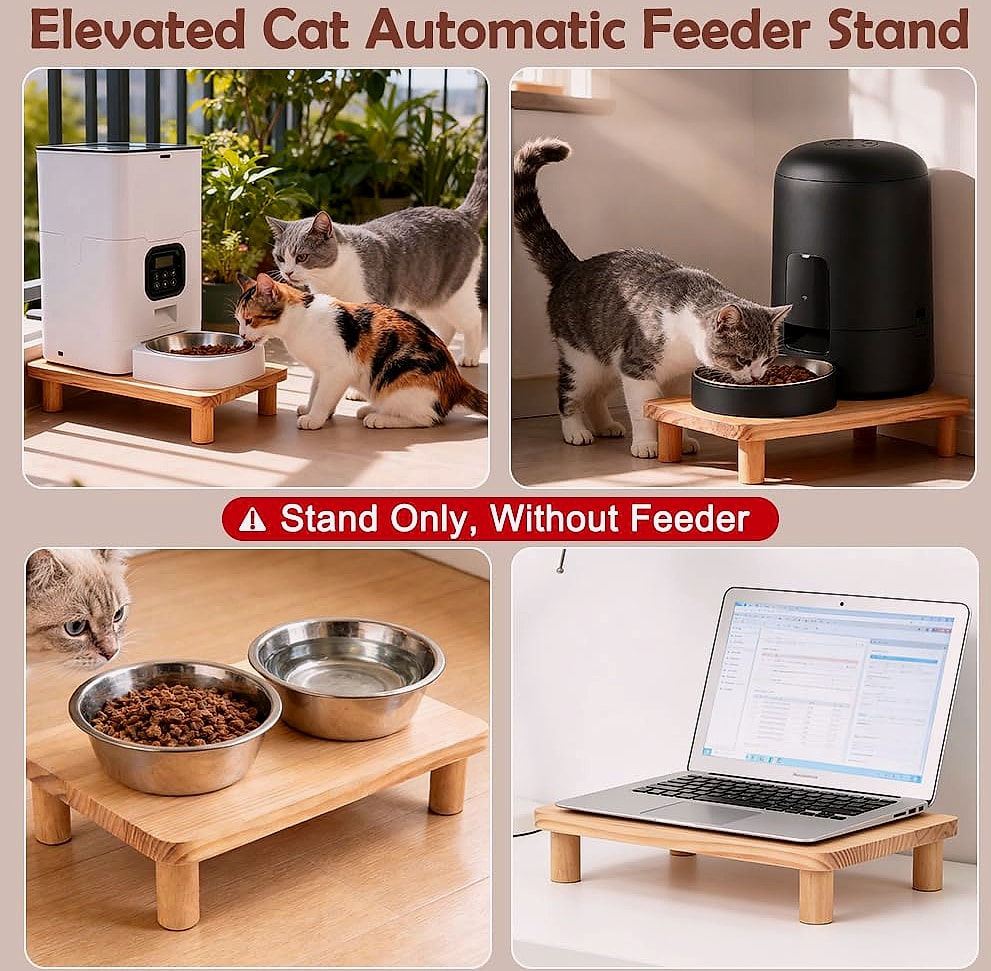 SZEE Elevated Cat Food Stand for Automatic Feeders