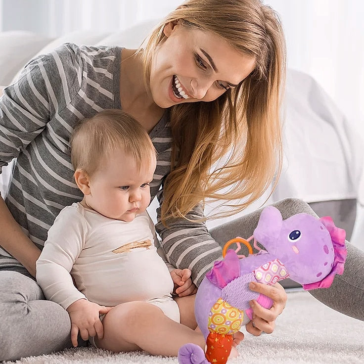 ASWJ Baby Seahorse Musical Rattle Soft Toy for Infants