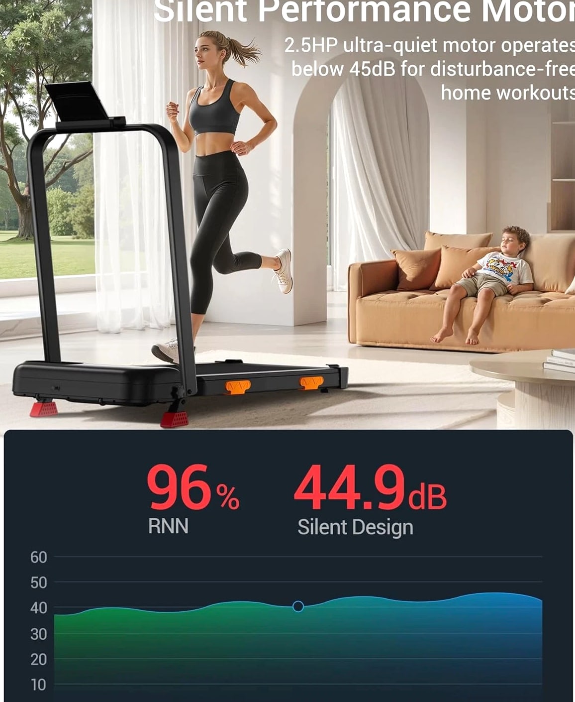 3-in-1 Foldable Treadmill with 300 LBS Capacity, 15% Incline Walking Pad Treadmills for