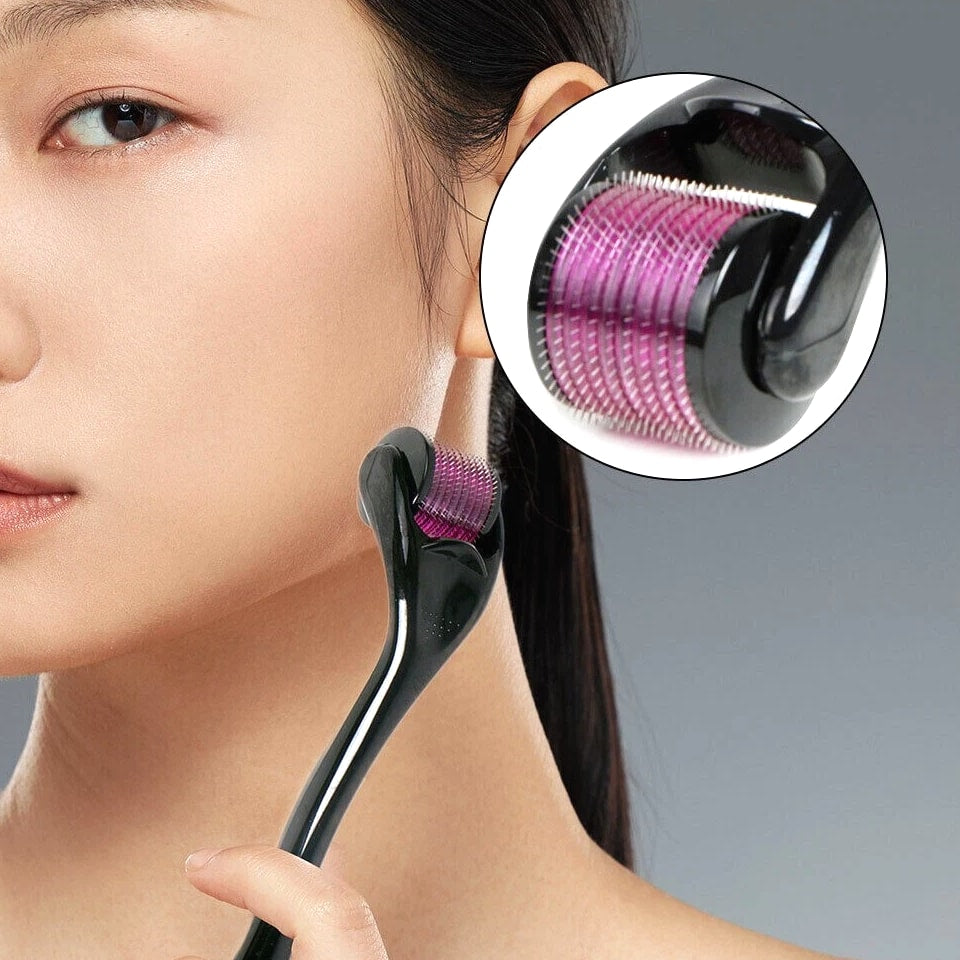 Derma Roller for Hair Loss, Beard Growth 540 0.5-2.0mm Microneedle Dermaroller