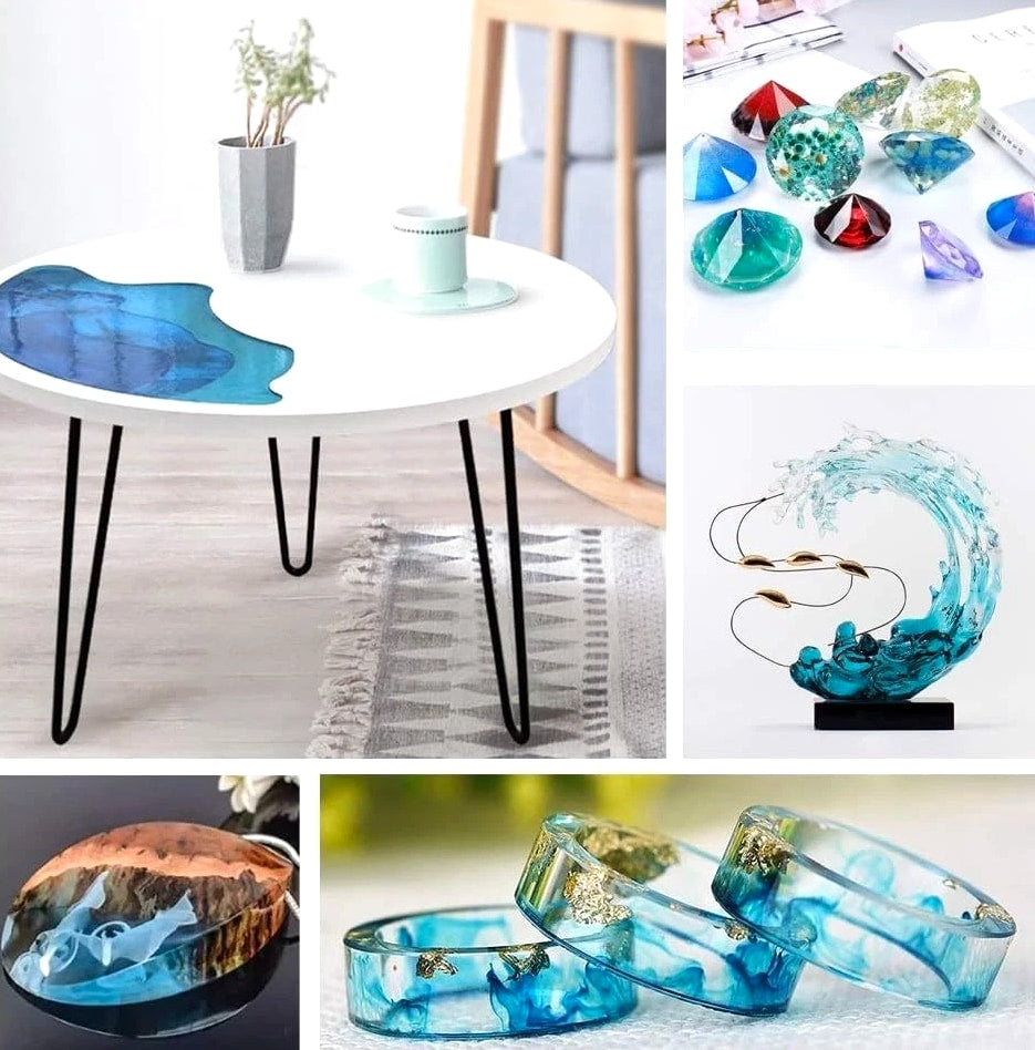 Non-Toxic 16 Oz Epoxy Resin Kit - Crystal Clear Finish for Crafting & Jewelry