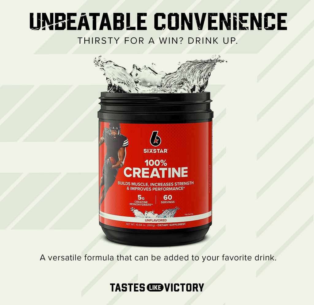 Six Star 100% Creatine Monohydrate Powder, Unflavored