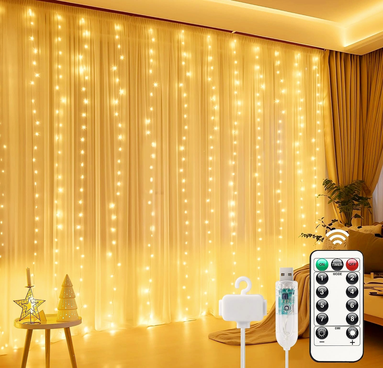 Minetom 300 LED Dimmable Fairy Lights with Remote and Timer