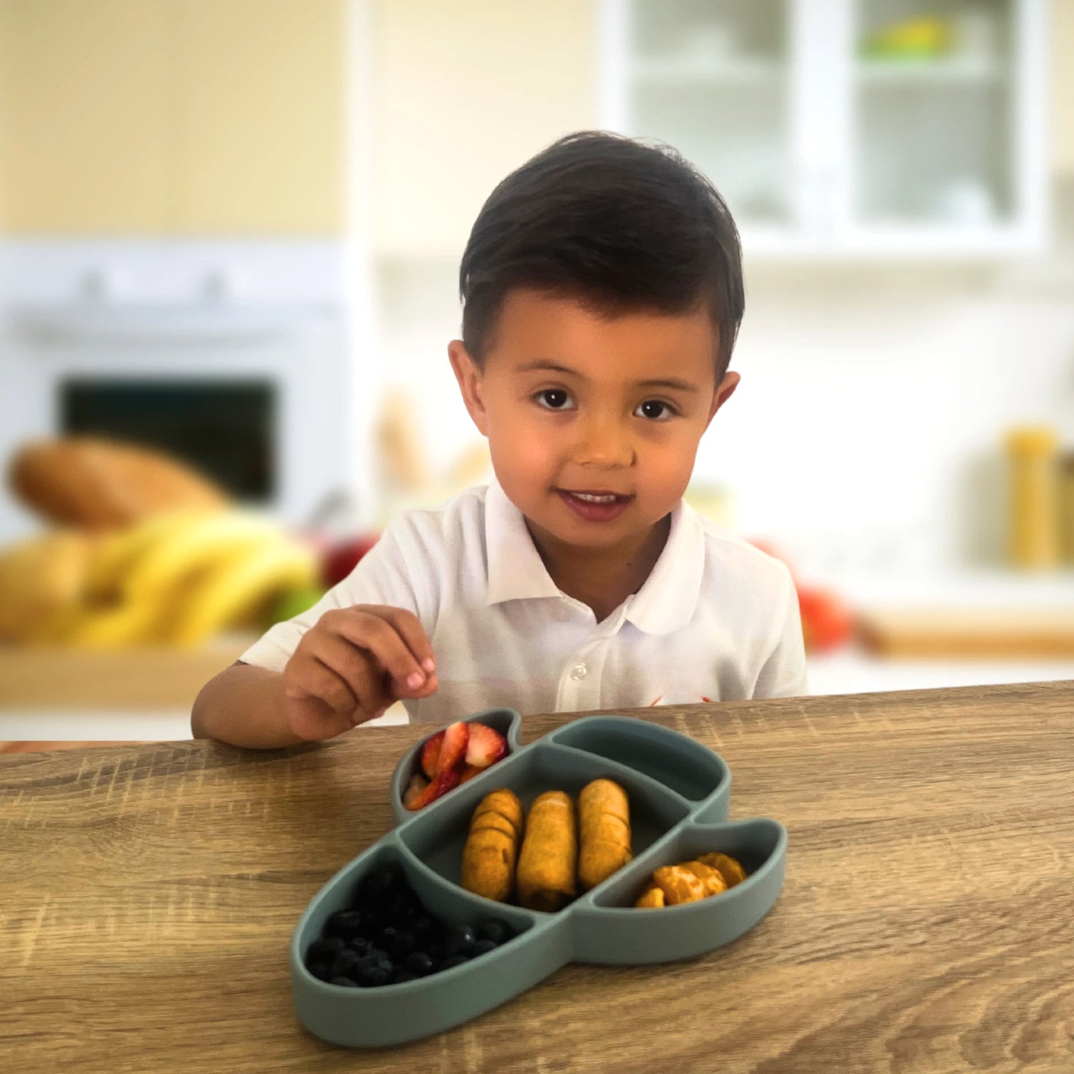 Liitle Sadi Silicone Airplane Toddler Plate, BPA-Free, Baby Plate, Baby Dish.